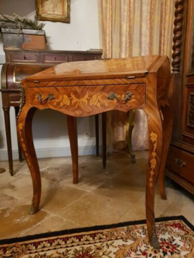 Antique French Desk, Louis XV Revival Bureau De Dam