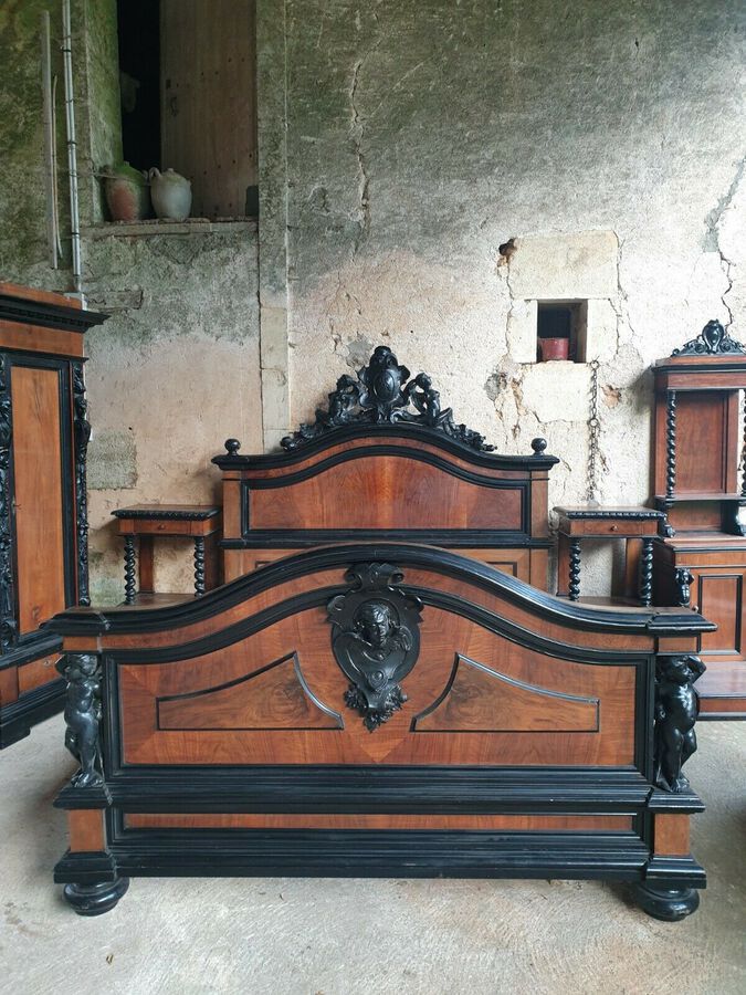 Antique Antique Bedroom, **RARE** Italian Liberty Renaissance Italian Bedroom