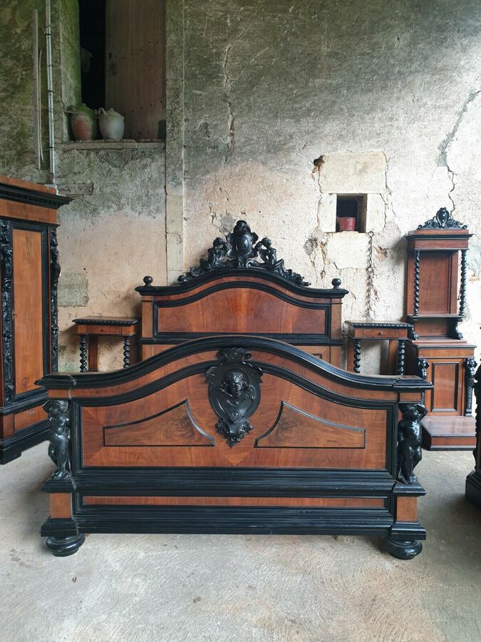 Antique Antique Bedroom, **RARE** Italian Liberty Renaissance Italian Bedroom