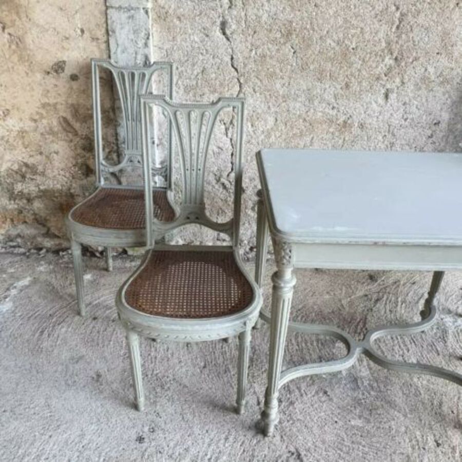 Antique French Chairs, Louis XVI Style Dining Chairs & Table