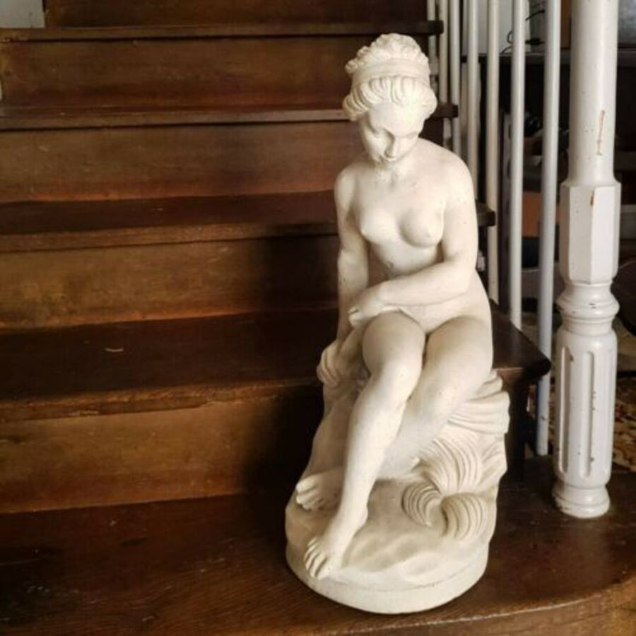 Antique Female Statue - Sitting Female Subject