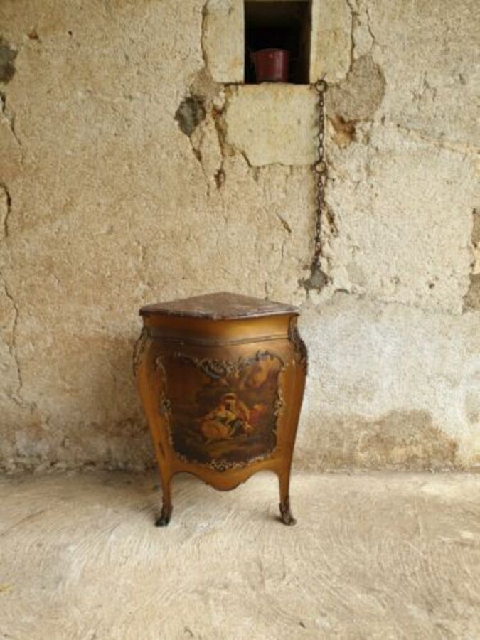 Antique French Cabinet, Antique Vernis Martin Corner Cabinet