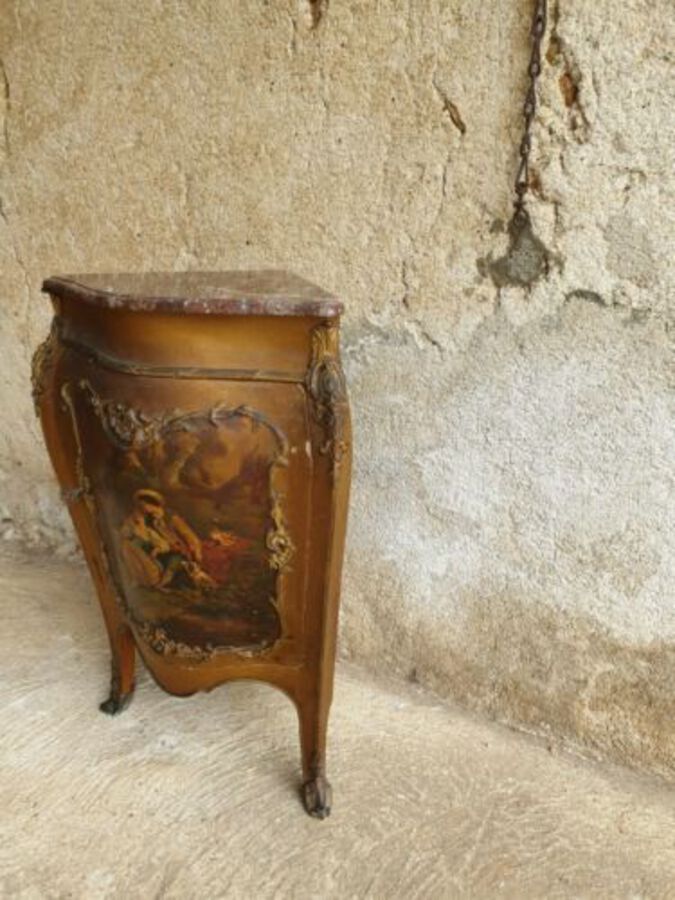 Antique French Cabinet, Antique Vernis Martin Corner Cabinet
