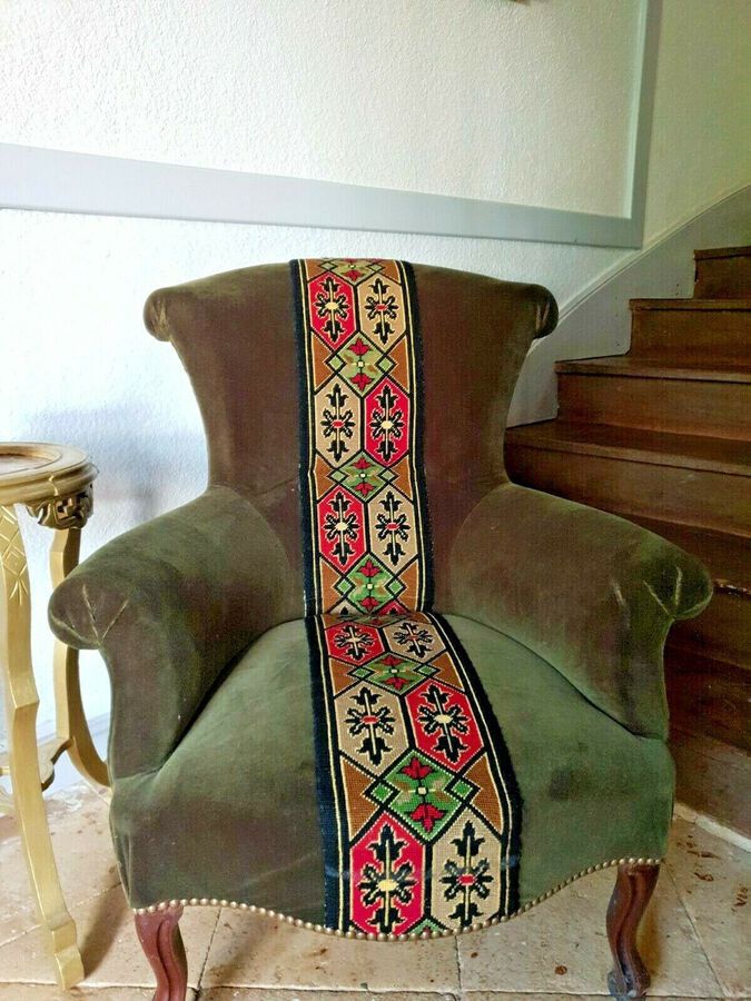 Antique French Antique Chair, Napoleon III Period Old Accent Chair