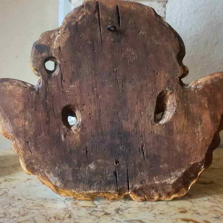Antique Antique Bust, Tete d Angelot Putti, Cherub Carving