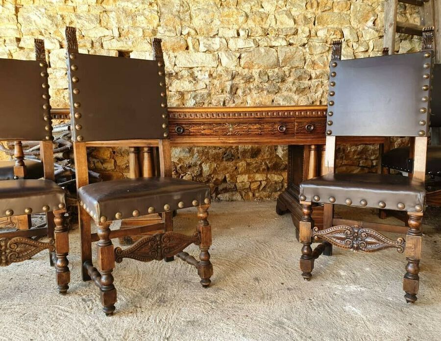 Antique Italian Renaissance Style Dining Chairs