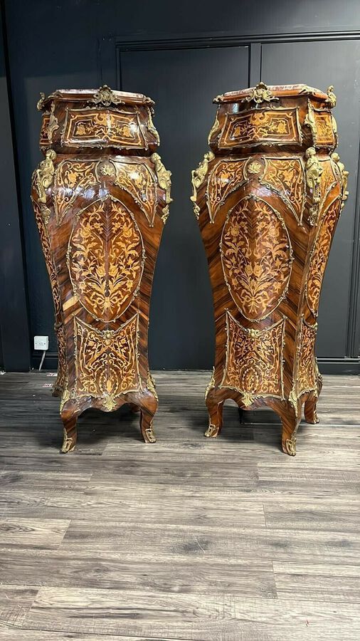 Antique Pair of Pedestal Stands, Fantastic RARE Louis XV Pedestals from Cathedral