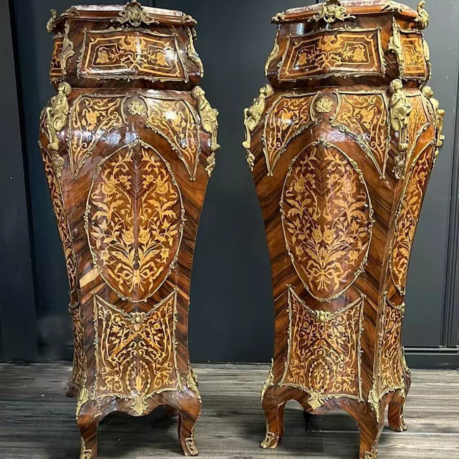 Antique Pair of Pedestal Stands, Fantastic RARE Louis XV Pedestals from Cathedral