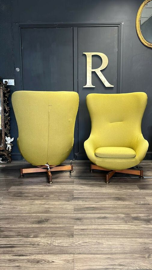 Antique Mid Century Egg Chairs, Modernist Furniture 1960