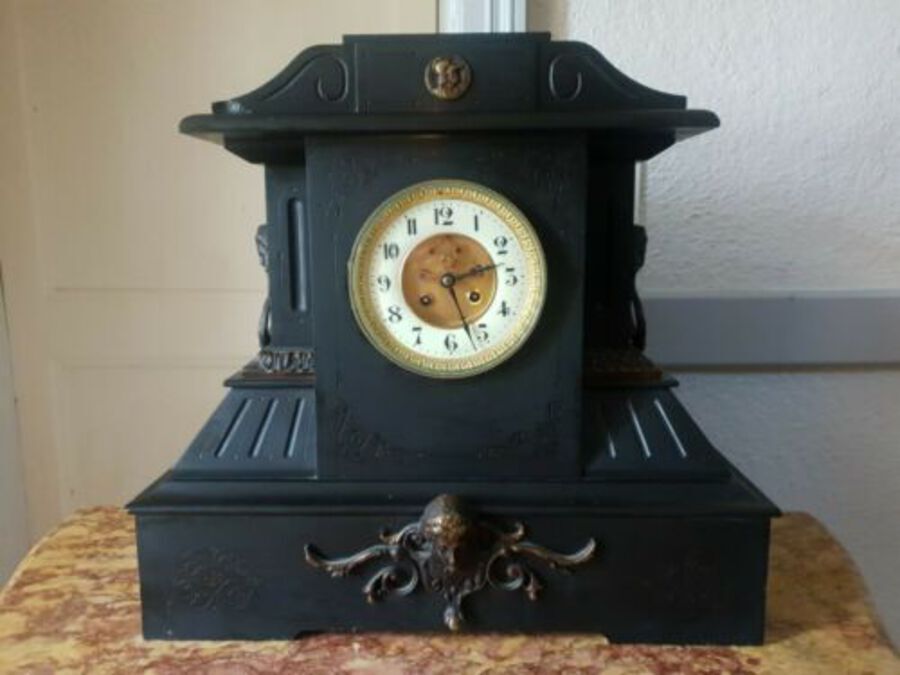 Antique Mantle Clock - French Napoleon III Marble Clock