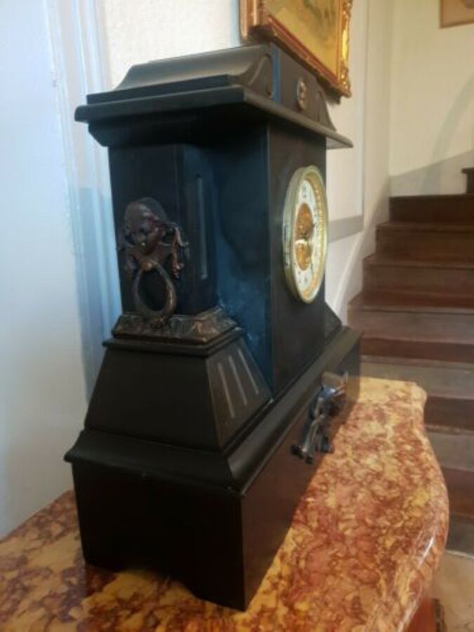 Antique Antique Mantle Clock - French Napoleon III Marble Clock