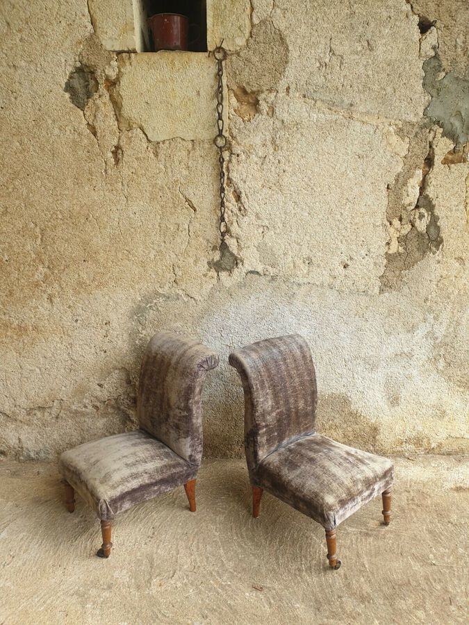 Antique French Chairs, Pair of Antique Napoleon III Old Children's Chairs