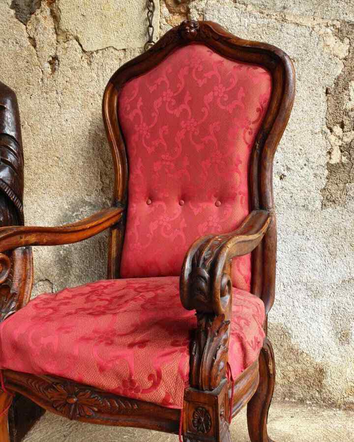 Antique Antique Chair, Italian Large Monastery Chair 18th Century