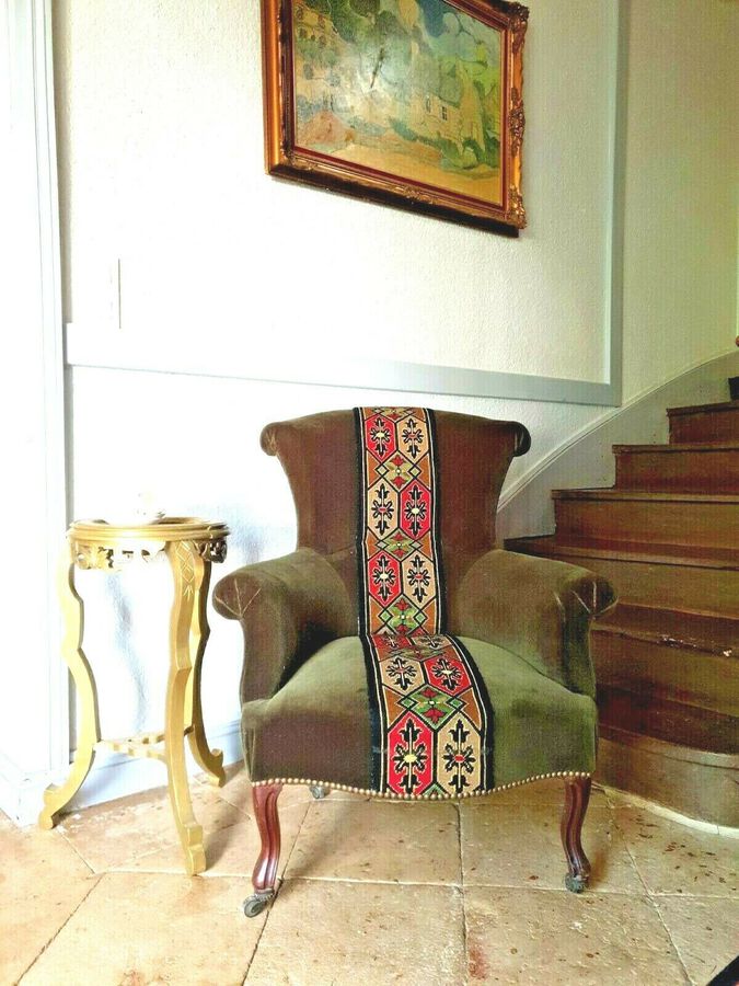 Antique French Antique Chair, Napoleon III Period Old Accent Chair