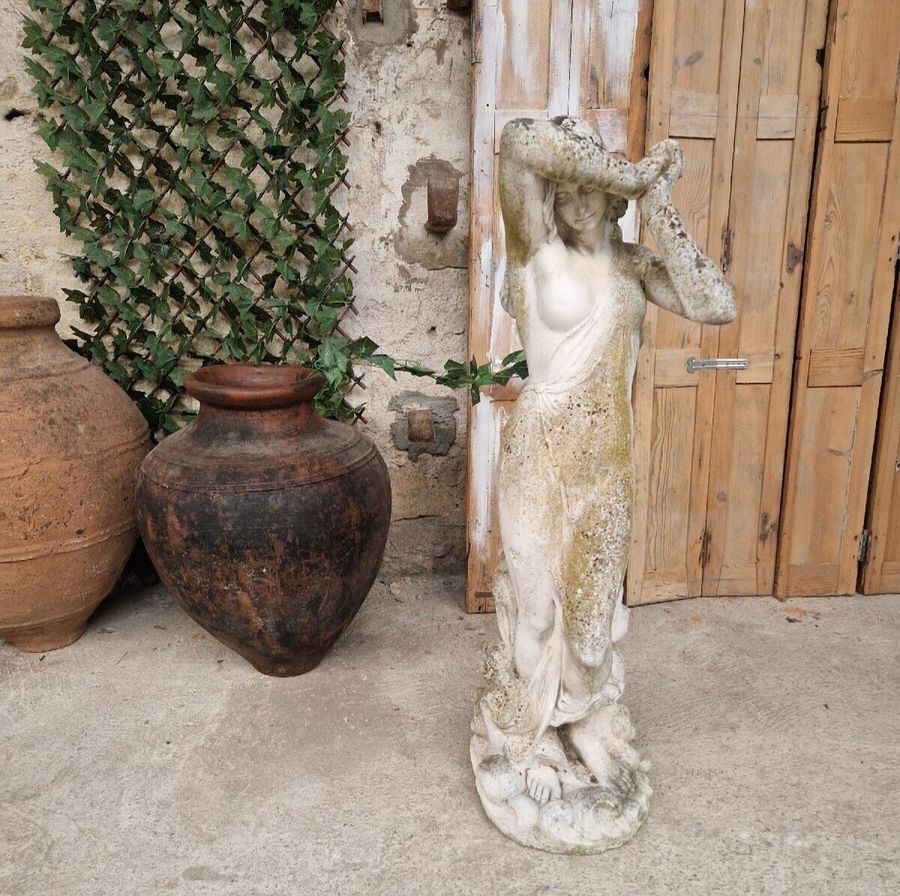 Antique Garden Statue Large Female Sculpture with Nice Patina