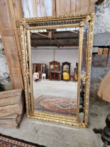Antique French Mirror Large Rococo Parclose Louis XV Giltwood