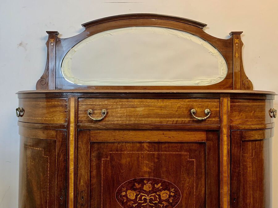 Antique A Rare & Beautiful 110 Year Old Edwardian Antique Inlaid Credenza Cabinet. C1910