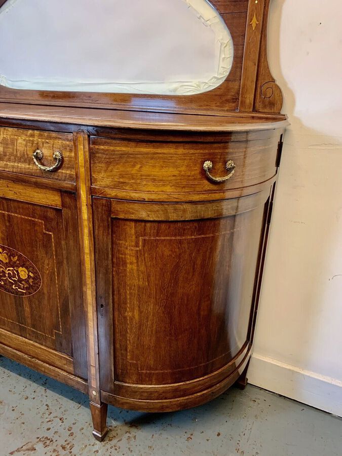 Antique A Rare & Beautiful 110 Year Old Edwardian Antique Inlaid Credenza Cabinet. C1910