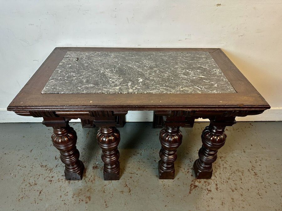Antique A Rare & Beautiful 140 Year Old French Mahogany & Marble Console Table. C1880