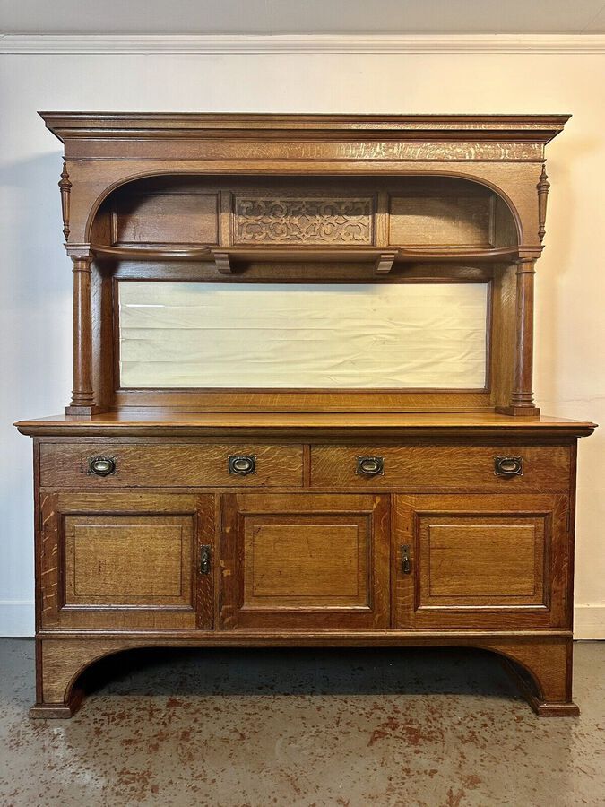 Antique A Rare & Beautiful 130 Year Old Victorian Antique Art & Crafts Sideboard. C1890