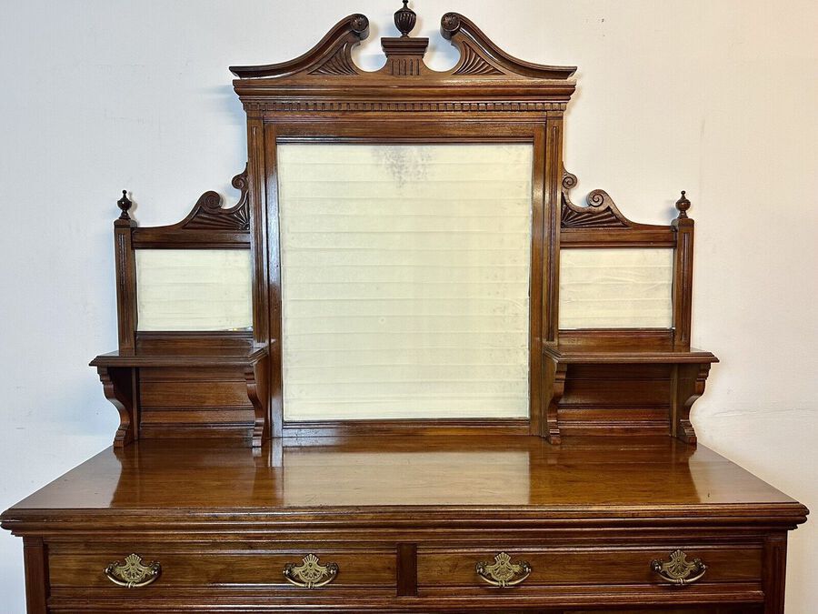Antique A Rare & Beautiful 110 Year Old Edwardian Antique Mirror Backed Sideboard. C1910