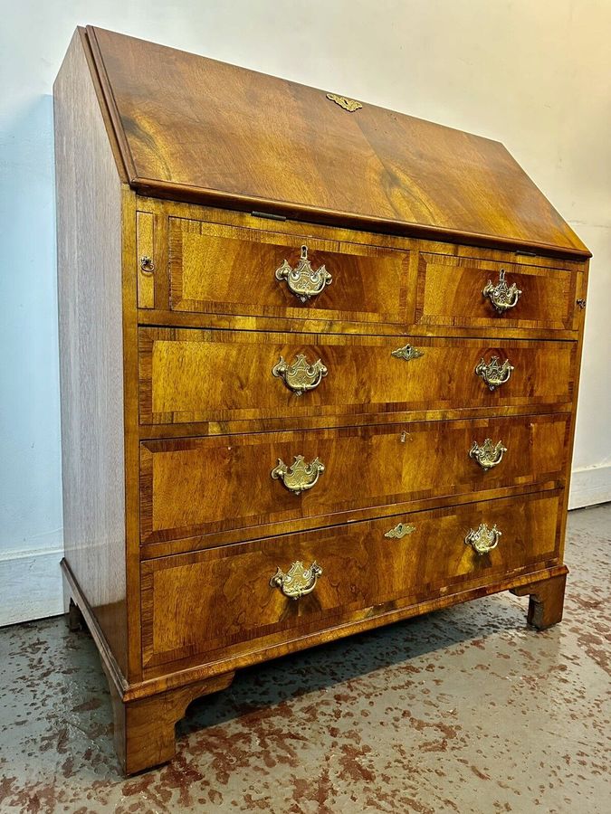 Antique A Rare & Beautiful Mid 20th Century Mahogany Fall Front Fitted Bureau. C1950