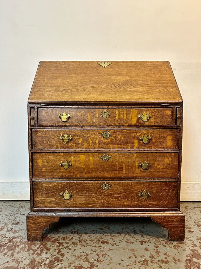Antique A Rare & Beautiful 120 Old Antique Victorian Oak Fall Front Bureau C1900