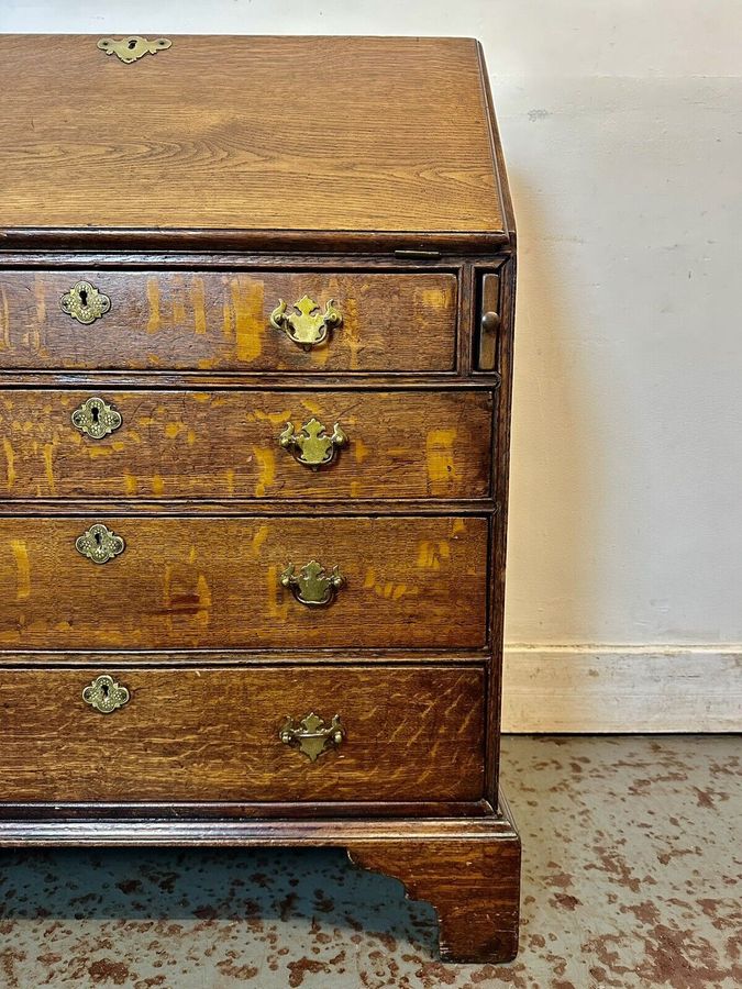 Antique A Rare & Beautiful 120 Old Antique Victorian Oak Fall Front Bureau C1900