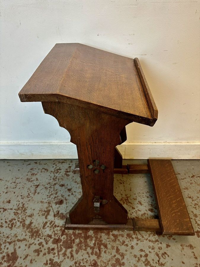 Antique A Rare & Beautiful 100 Year Old  Edwardian Antique Oak Prayer Stand . C1920
