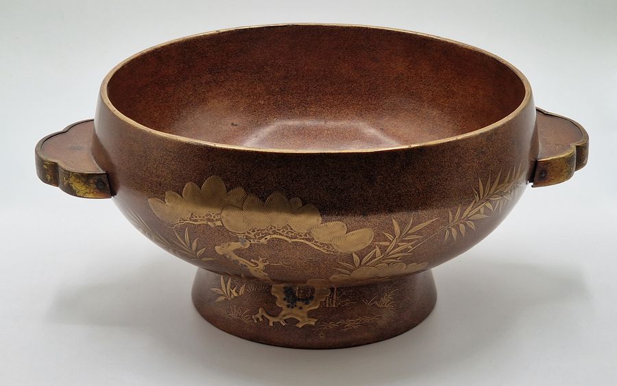 Antique Japanese antique Mimidarai bowl.