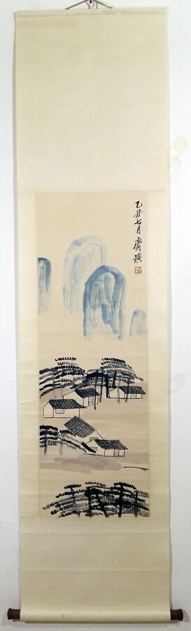 Qi Baishi character landscape painting hanging scroll