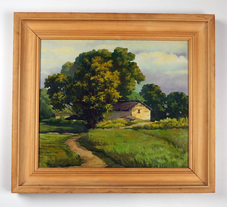 Oil painting of idyllic scenery