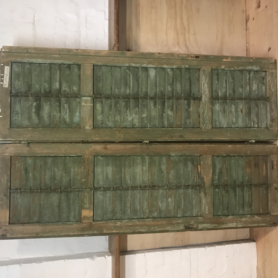 Antique TWO PAIRS OF ANTIQUE FRENCH SHUTTERS IN THE ORIGINAL PAINT 