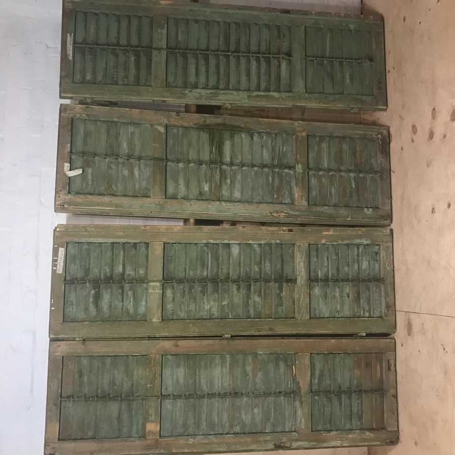 Antique TWO PAIRS OF ANTIQUE FRENCH SHUTTERS IN THE ORIGINAL PAINT 