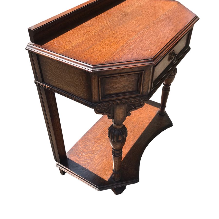 Antique Antique Carved Oak Console Table 