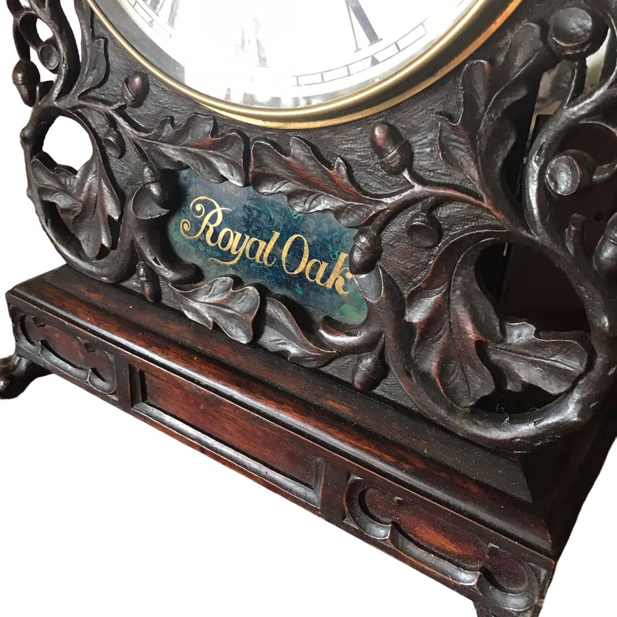 Antique Antique Victorian Carved Tavern Clock 