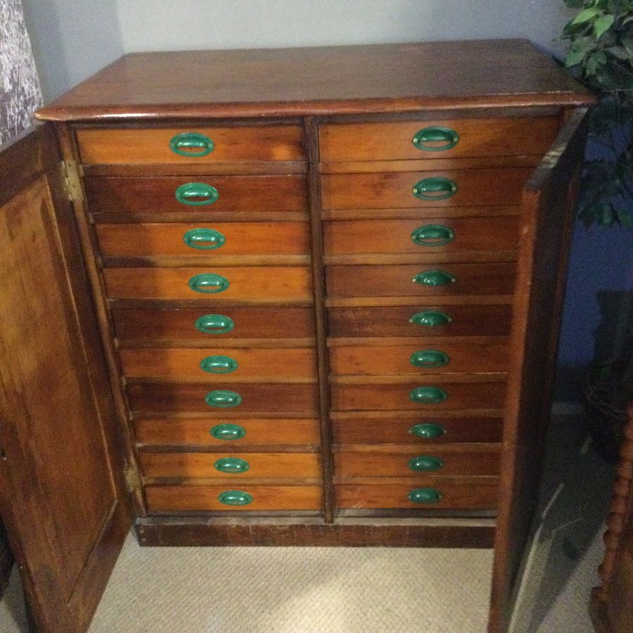 Antique Antique Pitch Pine Bank of Drawers