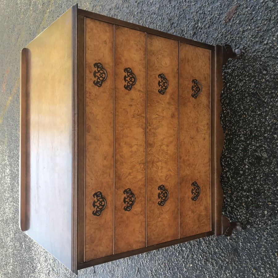 VINTAGE QUEEN ANEE STYLE WALNUT CHEST OF DRAWERS