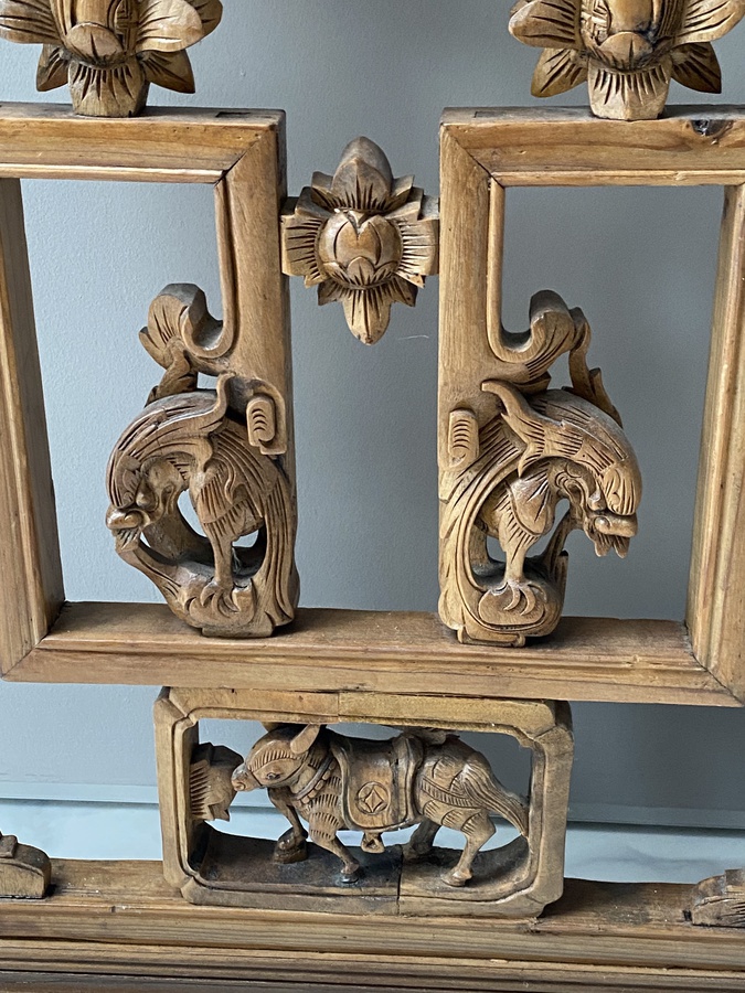 Antique 19th Century Carved Wooden Door Panels (a pair)