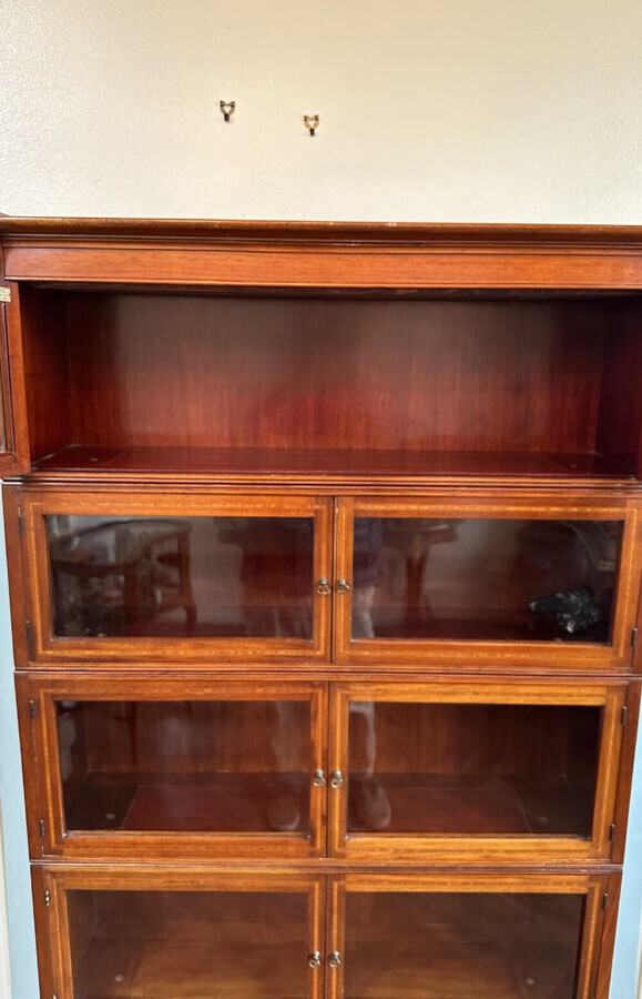 Antique Superb Quality Inlaid Barristers Bookcase Of Globe Wernicke Type