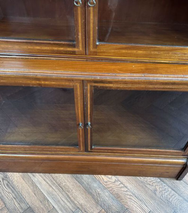 Antique Superb Quality Inlaid Barristers Bookcase Of Globe Wernicke Type