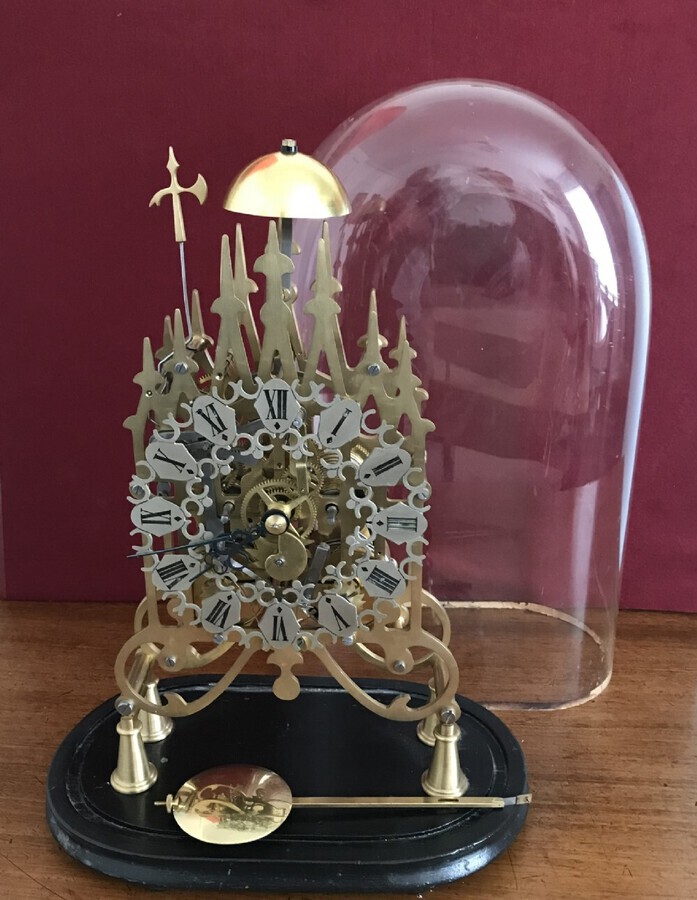 Eight Day Striking Double Fusee,Skeleton Clock,