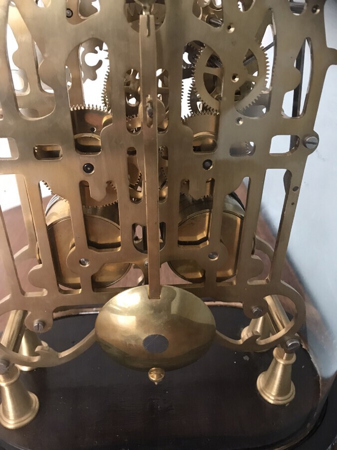 Antique Eight Day Striking Double Fusee,Skeleton Clock,