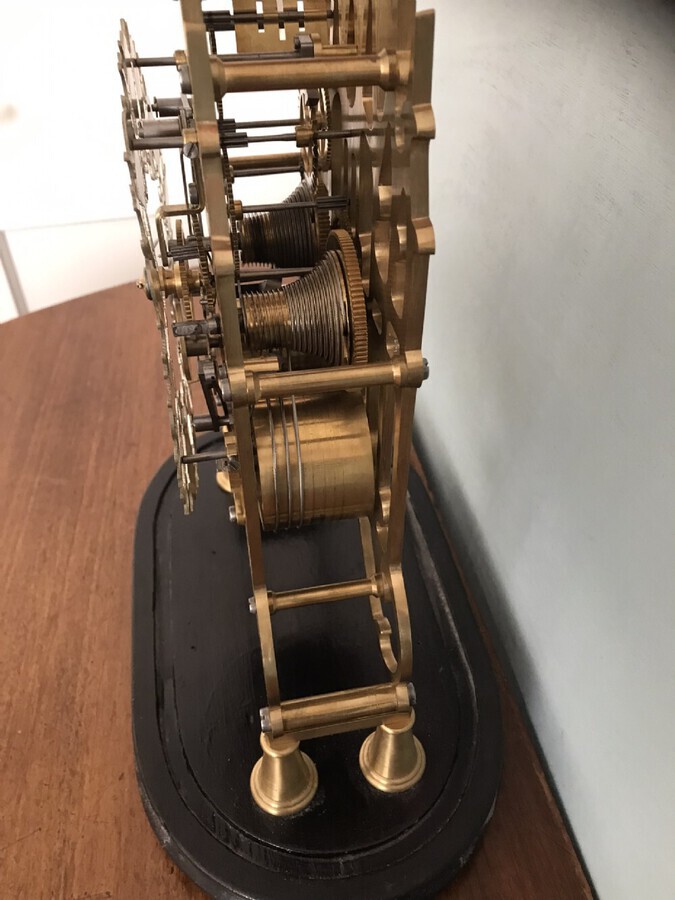 Antique Eight Day Striking Double Fusee,Skeleton Clock,