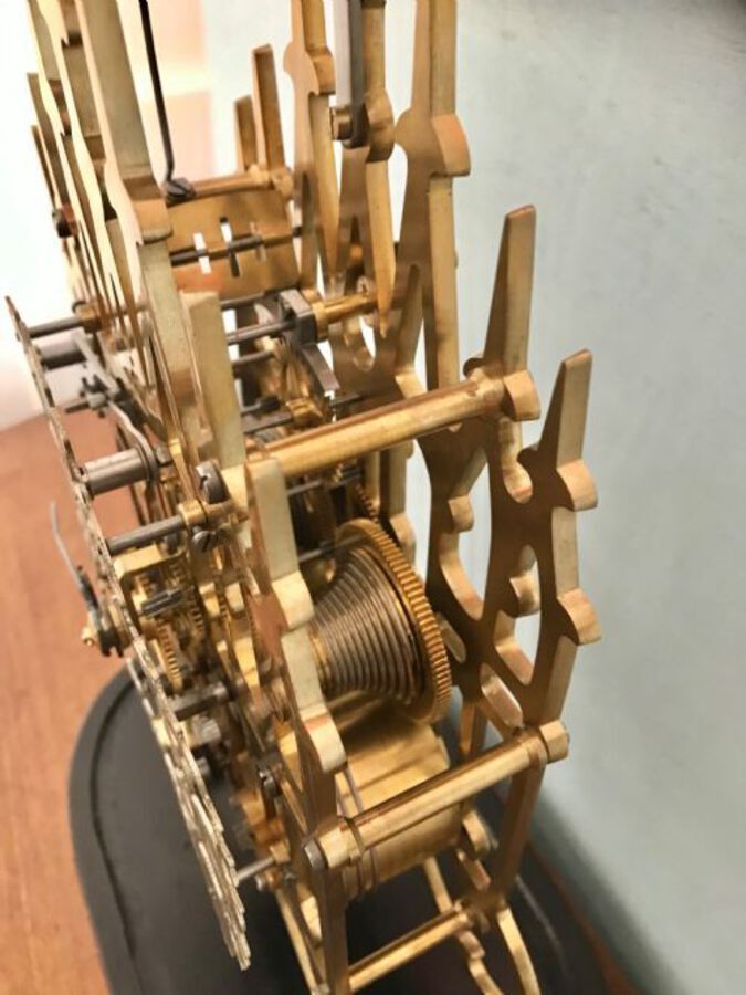 Antique Eight Day Striking Double Fusee,Skeleton Clock,