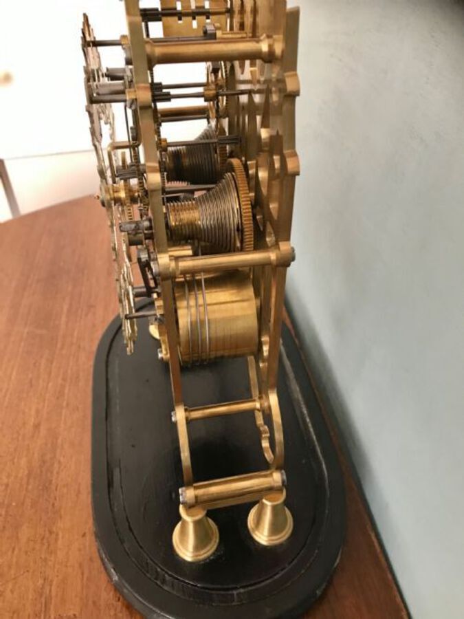 Antique Eight Day Striking Double Fusee,Skeleton Clock,
