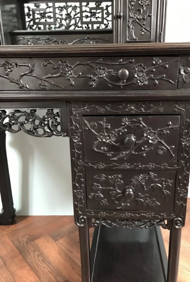 Antique Chinese Bonheur Du Jour Circa 1900 Writing Table, Desk