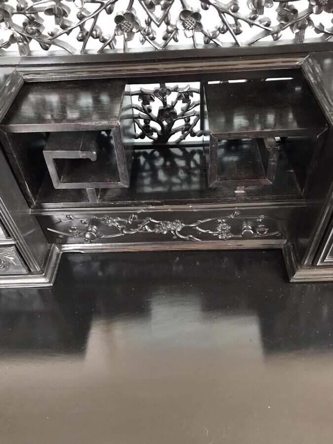 Antique Chinese Bonheur Du Jour Circa 1900 Writing Table, Desk