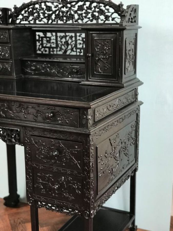 Antique Chinese Bonheur Du Jour Circa 1900 Writing Table, Desk