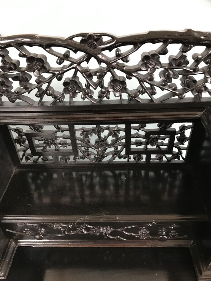 Antique Chinese Bonheur Du Jour Circa 1900 Writing Table, Desk